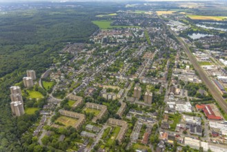Aerial view, aerial view district Großenbaum, Duisburg, Ruhr area, North Rhine-Westphalia, Germany,