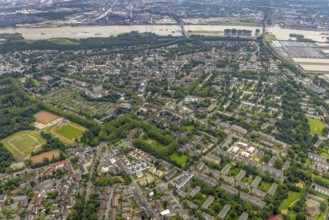 Aerial view, district Rheinhausen Hochemmerich, Volkspark Stadion, Duisburg, Ruhr area, North