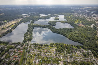 Aerial view, 6-Lakes-Platte, Wedau, Duisburg, Ruhr area, North Rhine-Westphalia, Germany, DE,