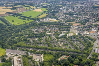 Aerial view, residential park Hochheide, Die Weißen Riesen, Hochheide, Duisburg, Ruhr area, North