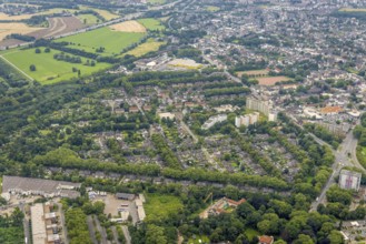 Aerial view, Hochheide residential park, Die Weißen Riesen, Hochheide, Duisburg, Ruhr area, North