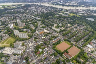 Aerial view, residential park Hochheide, Die Weißen Riesen, Hochheide, Duisburg, Ruhr area, North