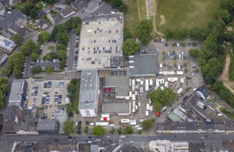 Aerial view, Hochheide residential park, Die Weißen Riesen, weekly market market, Hochheide,