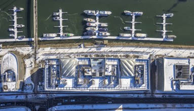 Aerial photo, Marina Duisburg, Kaßlerfeld, Duisburg, Ruhr area, North Rhine-Westphalia, Germany,