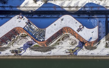 Aerial view, Landesarchiv North Rhine-Westphalia Abteilung Rheinland, Yachthafen Marina Duisburg,