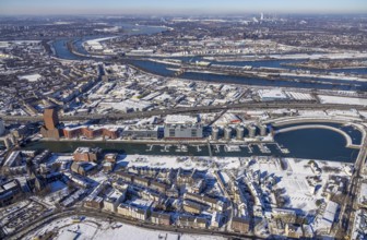Aerial view, Landesarchiv North Rhine-Westphalia Abteilung Rheinland, Yachthafen Marina Duisburg,