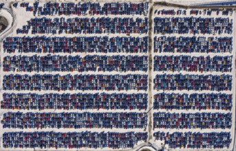 Aerial photo, E. H. Harms AutomobilTransporte and BLG AutoTerminal Duisburg, Osloer Straße,