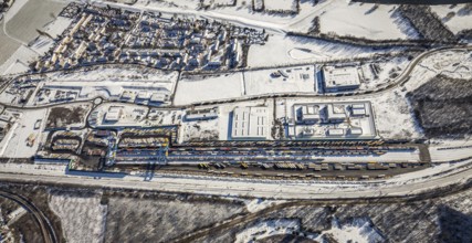 Aerial view, logport III, industrial estate Dahlingstraße, railway settlement, Samskip Multimodal