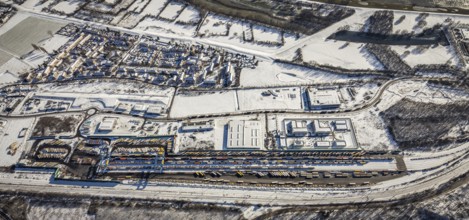 Aerial view, logport III, industrial estate Dahlingstraße, railway settlement, Samskip Multimodal