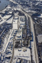 Aerial view, logport III, industrial estate Dahlingstraße, railway settlement, Samskip Multimodal