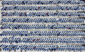 Aerial photo, E. H. Harms AutomobilTransporte and BLG AutoTerminal Duisburg, Osloer Straße,