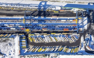 Aerial view, Samskip Multimodal Rail Terminal, Duisburg terminal, Container Terminal,