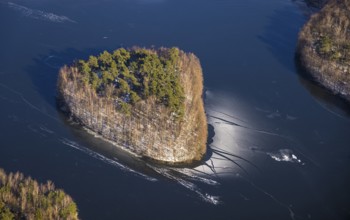Aerial view, Sechs-Seen-Platte, Wedau, Duisburg, Ruhr area, North Rhine-Westphalia, Germany, DE,