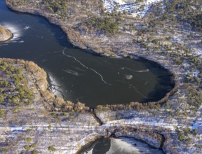 Aerial view, Sechs-Seen-Platte, Großenbaum, Duisburg, Ruhr area, North Rhine-Westphalia, Germany,