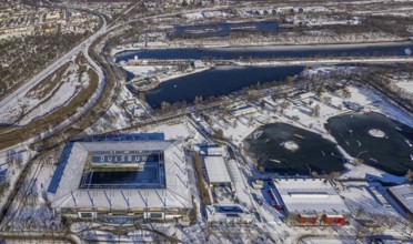 Aerial view, football stadium Schauinsland-Reisen-Arena, MSV Duisburg Arena, Sportpark Duisburg,