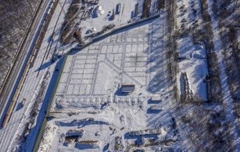 Aerial view, former marshalling yard Wedau, planned new Duisburg residential quarter, Wedau,