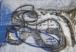 Aerial view, Tiger & Turtle - Magic Mountain, artwork, Wanheim-Angerhausen, Duisburg, Ruhr area,