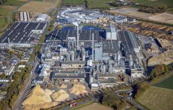 Aerial photograph, Egger Holzwerkstoffe GmbH in Brilon, Sauerland, North Rhine-Westphalia, Germany,