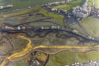 Aerial view, Suderwicher Bach meander and Emscher conversion in the Suderwich district of