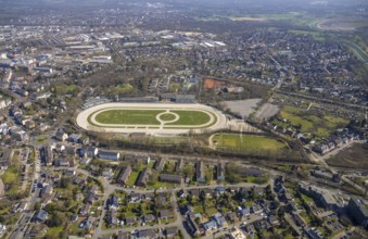 Aerial view, trotting track Dinslaken, Bärenkampallee, Dinslaken, Ruhr area, North