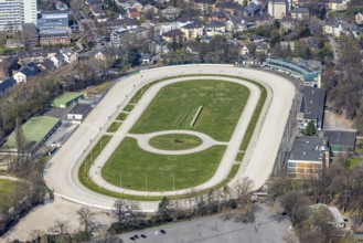 Aerial view, trotting track Dinslaken, Bärenkampallee, Dinslaken, Ruhr area, North