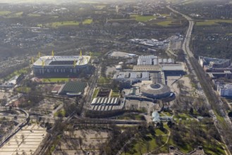 Aerial photo, Bundesliga stadium BVB Borussia Dortmund, Westfalenhallen, Westfalenhalle, Dortmund,