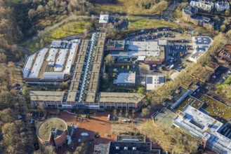 Aerial view of the shopping centre Wulfener Markt in Dorsten in the Ruhr area in North