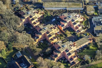 Aerial view of the residential complex Napoleonsweg in Dorsten in the Ruhr area in North