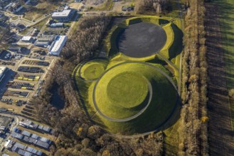 Aerial view of the landscaping work in the CreativQuartier Fürst Leopold on the former site of the