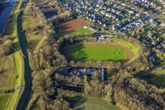 Aerial view of the sports field SuS Hervest-Dorsten 1919 in the Ellerbruchstraße in Dorsten in the
