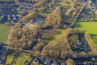 Aerial view of the Albert-Schweitzer-School in the district Hervest in the Glück-Auf-Straße in