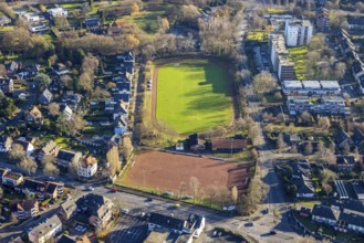 Aerial view of the Jahnplatz of FC Rot-Weiß Dorsten 1919 in Dorsten in the Ruhr area in North