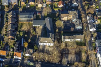 Aerial view of the Bonifatiusschule in the Pliesterbecker Straße in Dorsten in the Ruhr area in