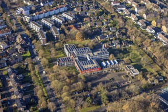 Aerial view of Neue Schule and Erich-Klausener Realschule in Juliusstraße in Dorsten in the Ruhr