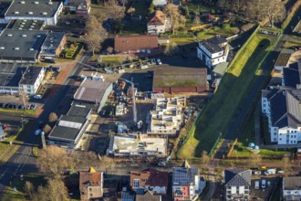 Aerial view of a construction site An der Molkerei und Regensickerbecken in Dorsten in the Ruhr