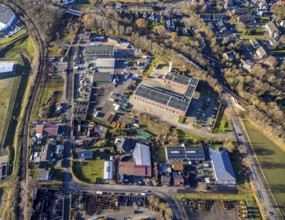 Aerial view of the fire brigade An der Wienbecke in Dorsten in the Ruhr area in North