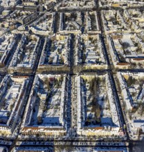 Aerial view, city centre, residential buildings, Hohe Straße, Landgrafenstraße, Ruhrallee,