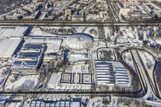 Aerial view, Westfalenhalle, Dortmund, Ruhr area, North Rhine-Westphalia, Germany, DE, Europe,