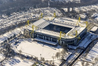 Aerial view, BVB stadium Signal Iduna Park, Westfalenhalle, Dortmund, Ruhr area, North