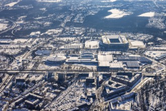 Aerial view, BVB stadium Signal Iduna Park, building complex Berswordt-Quartier, Westfalenhalle,