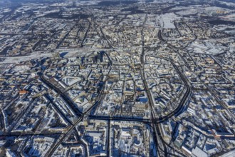 Aerial view, city centre, Wallring, central station, city, Dortmund, Ruhr area, North