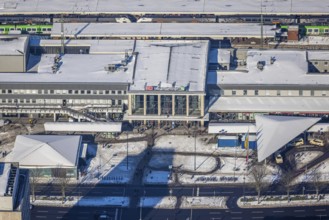 Aerial view, main station, city, Dortmund, Ruhr area, North Rhine-Westphalia, Germany, railway