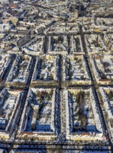 Aerial view, city centre, residential buildings, Hohe Straße, Landgrafenstraße, Ruhrallee,
