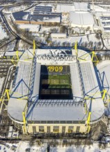 Aerial view, BVB stadium Signal Iduna Park, Westfalenhalle, Dortmund, Ruhr area, North