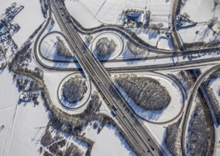 Aerial view, motorway junction Dortmund-Witten, A45 and A44, Persebeck, Dortmund, Ruhr area, North