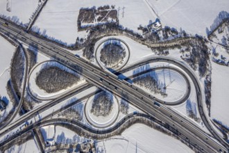 Aerial view, motorway junction Dortmund-Witten, A45 and A44, Persebeck, Dortmund, Ruhr area, North