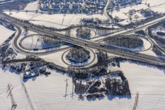 Aerial view, motorway junction Dortmund-Witten, A45 and A44, Persebeck, Dortmund, Ruhr area, North
