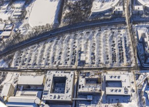 Aerial view, University of Dortmund, car parks, Eichlinghofen, Dortmund, Ruhr area, North
