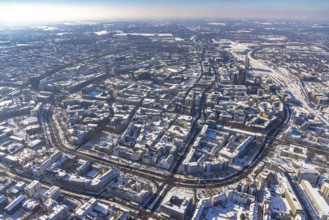 Aerial view, city centre, Wallring, central station, city, Dortmund, Ruhr area, North