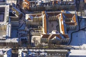 Aerial view, district court Dortmund, Kaiserbrunnen, Dortmund, Ruhr area, North Rhine-Westphalia,